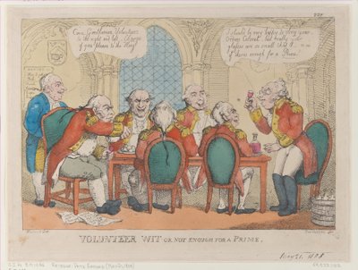 Frivillig vit eller ikke nok for en premiering, 21. mai 1808., 21. mai 1808. av Thomas Rowlandson