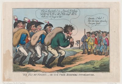 We Fly By Night, or The Free Booters Intercepted, 27. august 1808., 27. august 1808. av Thomas Rowlandson