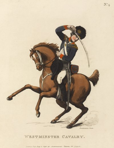 Westminster Cavalry, ca. 1799 (farget akvatint) av Thomas Rowlandson