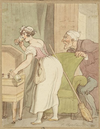 Kvinne tatt i å stjele en drink av Thomas Rowlandson