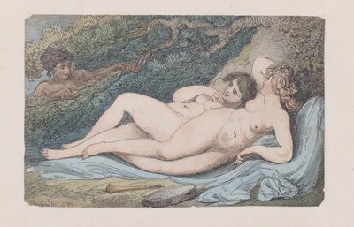 Wood-Nymphs The Discovery, 1799., 1799. av Thomas Rowlandson