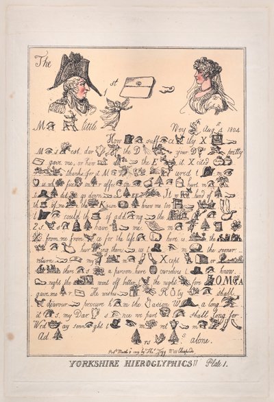 Yorkshire Hieroglyfer, Plate 1, 8. mars 1809., 8. mars 1809. av Thomas Rowlandson