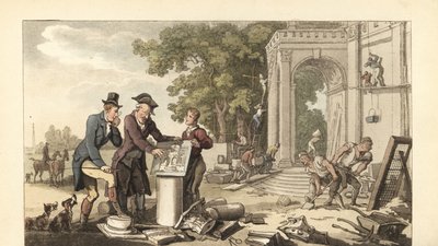 Ung engelsk gentleman bygger et herskapelig hjem av Thomas Rowlandson