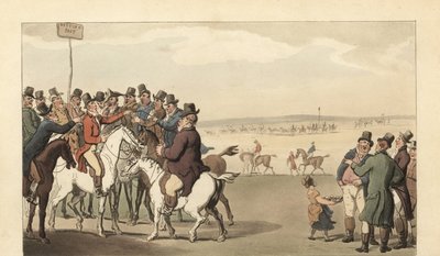 Ung engelsk herre som spiller på Newmarket racerbane av Thomas Rowlandson