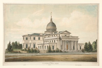 N.E. Utsikt over statshuset bygget 1794 - Trenton, N.J. endret og utvidet 1845-6 av Thomas S. Sinclair