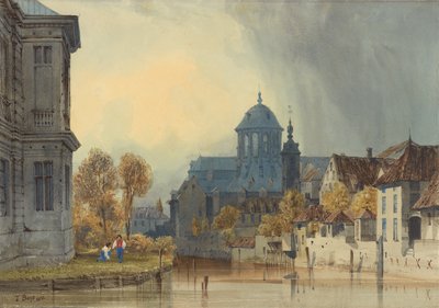 Utsikt over Vår Frue av Hanswijk-kirken, Mechelen (Malines), Belgia av Thomas Shotter Boys