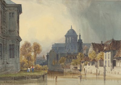 Utsikt over kirken Vår Frue av Hanswijk, Mechelen (Malines), Belgia av Thomas Shotter Boys
