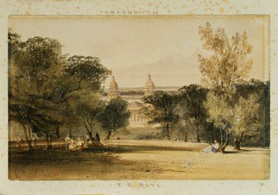 Greenwich Hospital fra parken, 1830 av Thomas Shotter Boys