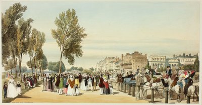 Hyde Park nær Grosvenor Gate, plate seksten fra Original Views of London as It Is av Thomas Shotter Boys