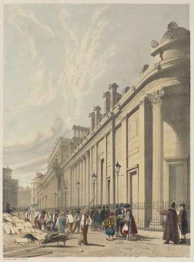 London As It Is: Banken, ser mot Mansion House av Thomas Shotter Boys