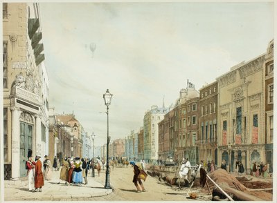 Piccadilly, Looking Towards the City, tallerken sytten fra Original Views of London as It Is av Thomas Shotter Boys