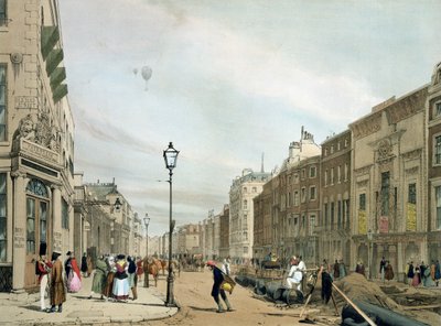 Piccadilly fra hjørnet av Old Bond Street, fra 'London As It Is', gravert og utgitt av kunstneren av Thomas Shotter Boys