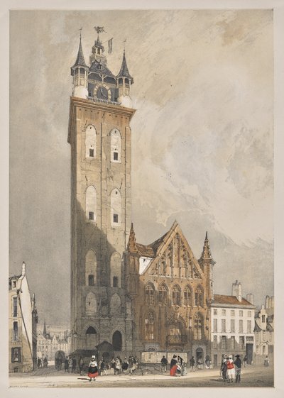 Pittoresk arkitektur i Paris, Ghent, Antwerpen, Rouen: Belfrey, Ghent, Belgia av Thomas Shotter Boys