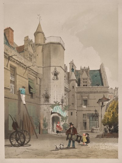 Pittoresk arkitektur i Paris, Gent, Antwerpen, Rouen: Hôtel Cluny, Paris av Thomas Shotter Boys