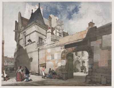 Pittoresk arkitektur i Paris, Gent, Antwerpen, Rouen: Hôtel de Cluny, Paris, 1839. av Thomas Shotter Boys