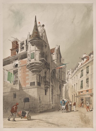 Pittoresk arkitektur i Paris, Gent, Antwerpen, Rouen: Hotel de Sens, Paris av Thomas Shotter Boys