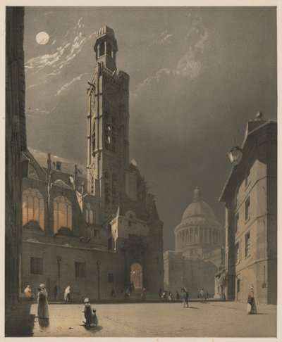 Pittoresk arkitektur i Paris, Gent, Antwerpen, Rouen: St. Etienne du Mont og Pantheon, Paris av Thomas Shotter Boys