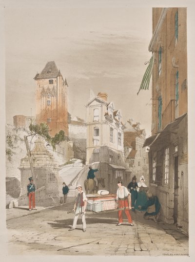 Pittoresk arkitektur i Paris, Gent, Antwerpen, Rouen: Tour de Remy, Dieppe, Frankrike av Thomas Shotter Boys