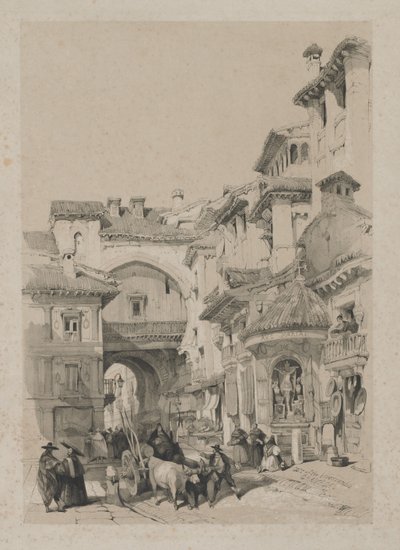 Pittoreske skisser i Spania: Porten til Vivarrambla, Granada av Thomas Shotter Boys