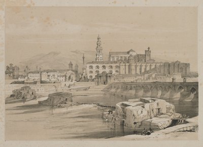 Pittoreske skisser i Spania: Rester av en romersk bro på Guadalquiver, Cordova, 1837. av Thomas Shotter Boys