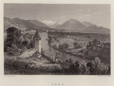 Thun (farge litho) av Thomas Sidney (after) Cooper