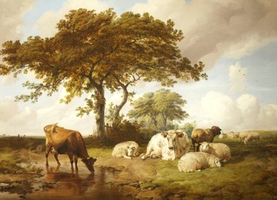 Repose in the Meadows av Thomas Sidney Cooper