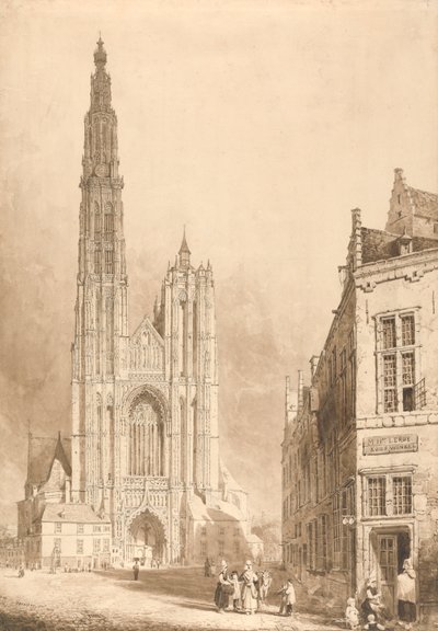 Utsikt over katedralen i Antwerpen av Thomas Sidney Cooper