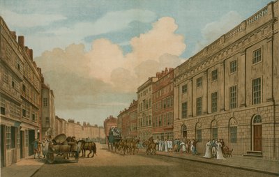 Hus okkupert av East India Company, Leadenhall Street, London, som gjengitt i 1726 av Thomas Snr. Malton