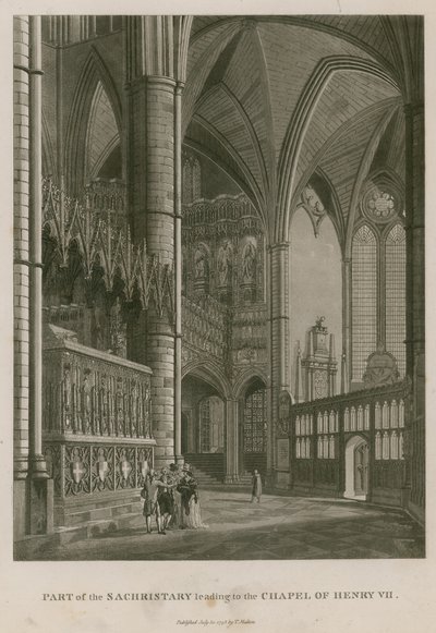 En del av Sachristary som fører til kapellet til kong Henry VII, Westminster Abbey, London av Thomas Snr. Malton