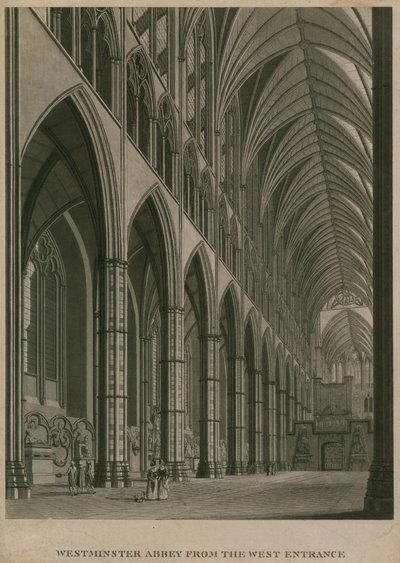 Westminster Abbey, London, fra den vestlige inngangen av Thomas Snr. Malton