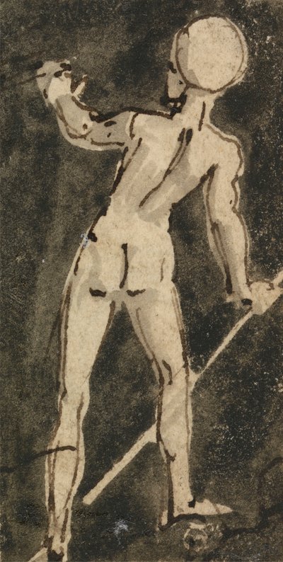 Baksiden av naken figur av Thomas Stothard