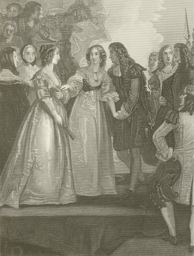 Charles II tok imot hertuginnen av Orleans i Dover av Thomas Stothard