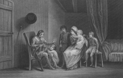 Christian uttrykker sin frykt til familien sin av Thomas Stothard