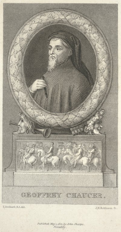Geoffrey Chaucer, gravert av John Henry Robinson (1796–1871) av Thomas Stothard
