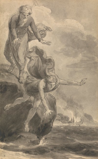 En av seks illustrasjoner til Fenelons "The Adventures of Telemachus son of Ulysses" av Thomas Stothard