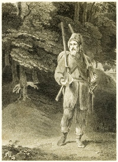 ?Robinson Crusoe-jakt? fra ?The Life and Strange Surprising Adventures of Robinson Crusoe, or York, Mariner? av Daniel Defoe av Thomas Stothard