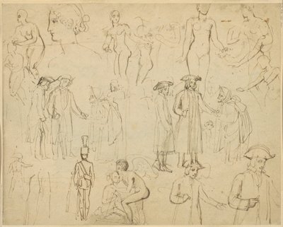 Roger de Coverley og sigøynerne [verso] av Thomas Stothard