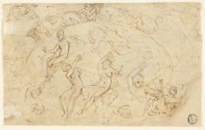 Skisser for sølvsalver (recto); Skisser av friser, grupper av kvinner (verso) av Thomas Stothard