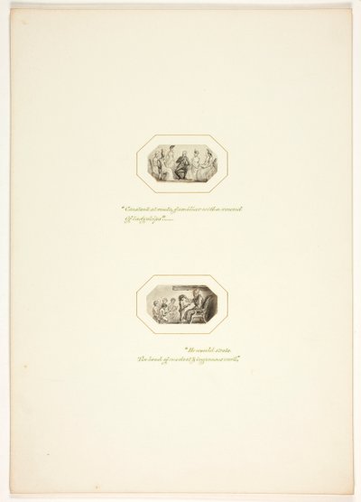 Studie til en plate fra The Task av Thomas Stothard