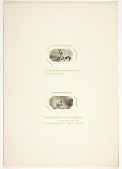Studie til en plansje fra The Task av Thomas Stothard