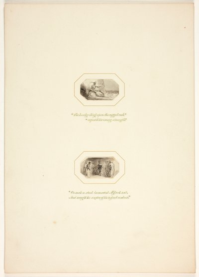 Studie til en plansje fra The Task av Thomas Stothard