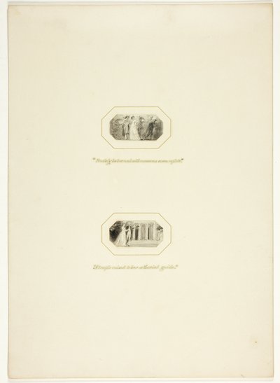 Studer etter en tallerken fra The Triumphs of Temper, i Royal Engagements Pocket Book fra 1796 av Thomas Stothard