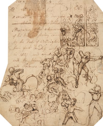 Studie for Wellington Shield av Thomas Stothard