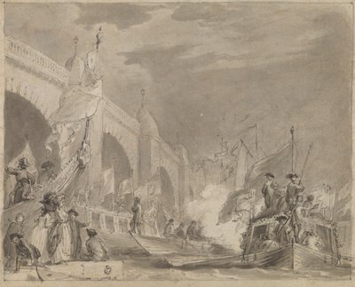 Westminster Bridge and the Royal Barge (The Royal Barge and Westminster) av Thomas Stothard