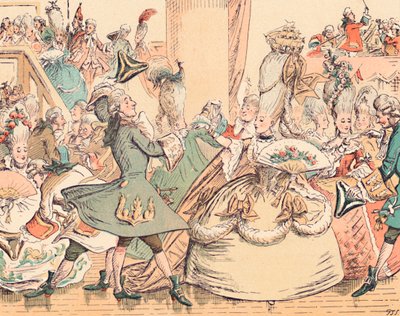 Et domstolball i det attende århundre, c1884 av Thomas Strong Seccombe