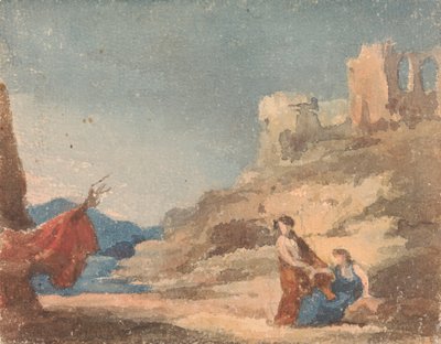 Figurer blant ruiner på bakken av Thomas Sully