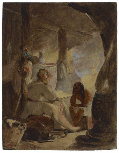 Robinson Crusoe og fredag i hulen, ca. 1856 av Thomas Sully