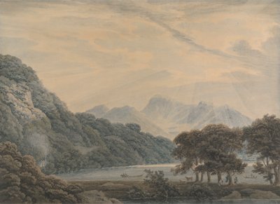 Lederen av Ullswater, med Lodge of Patterdale til venstre av Thomas Sunderland