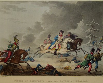 The Flight of Bonaparte fra slaget ved Krasnoi, 1815 av Thomas Sutherland