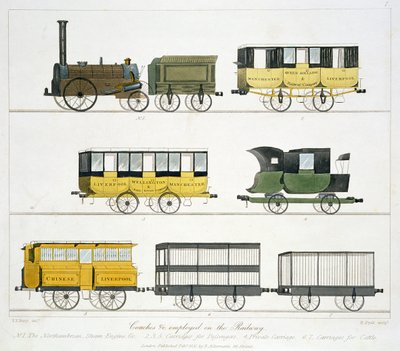 Coaches Employed on the Railway, plate 7 fra 